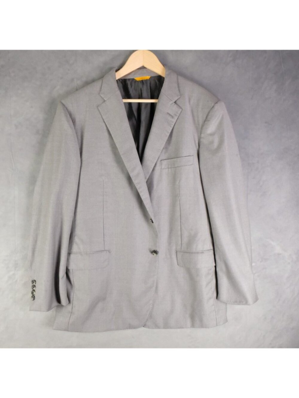 Hickey Freeman Blazer Mens 48R Gray Loro Piana Worsted Wool Canterbury